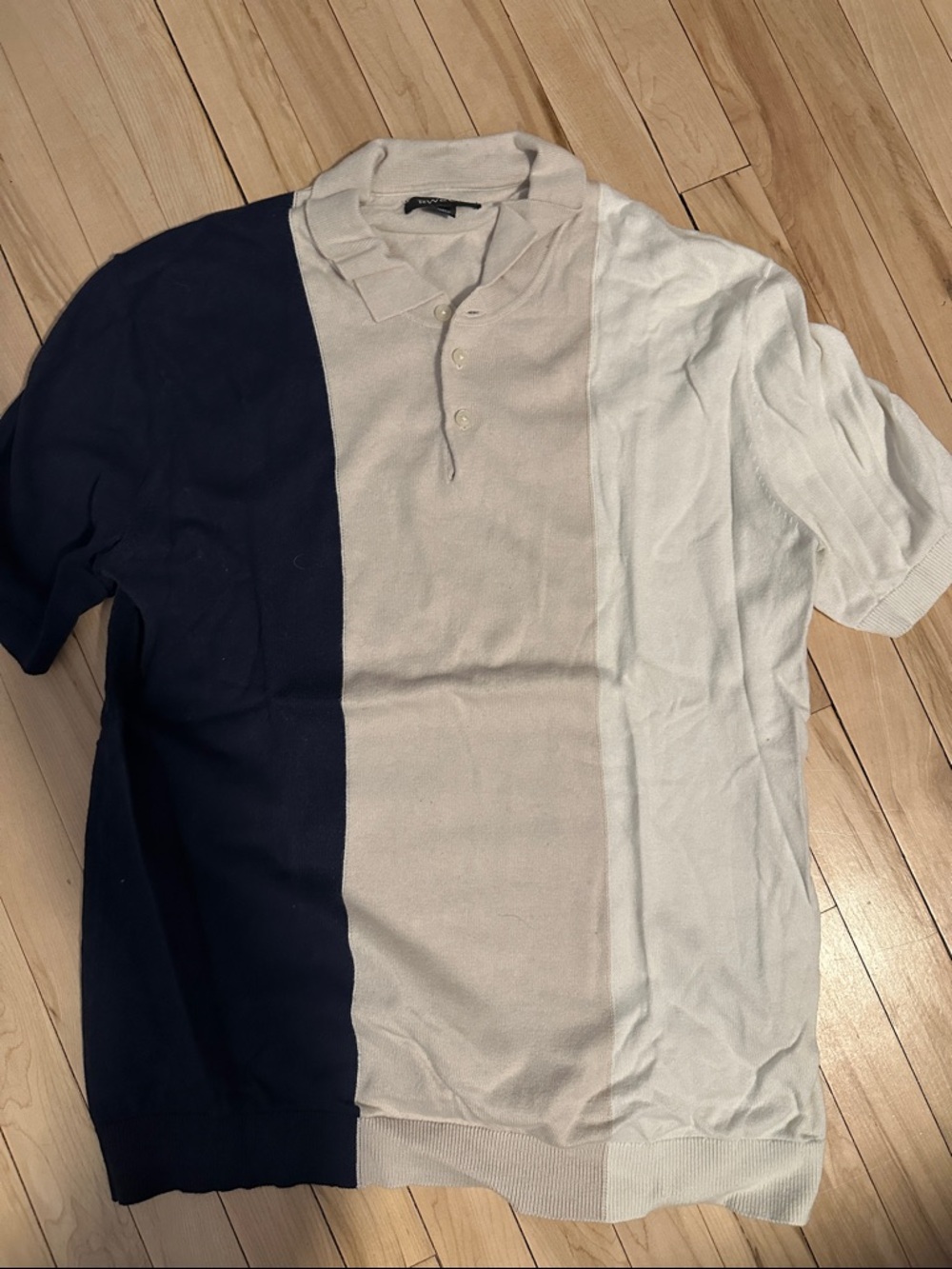 RW&CO. Colorblock Polo in Navy, Beige & White